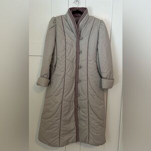 Vintage Uzzi Gray Quilted Women's Coat in Pristine Like New Condition Size 15/16